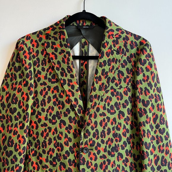 R13 The Kills Alison Mosshart green orange leopard print blazer jacket brand new - Picture 4 of 15